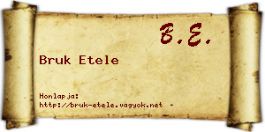 Bruk Etele névjegykártya